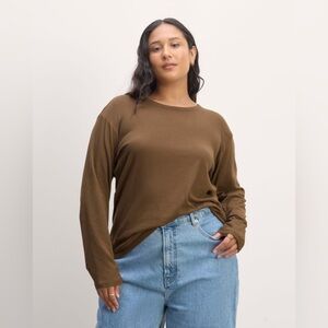 Everlane The Air Long-Sleeve Tee in Cocoa Size: S, NWT